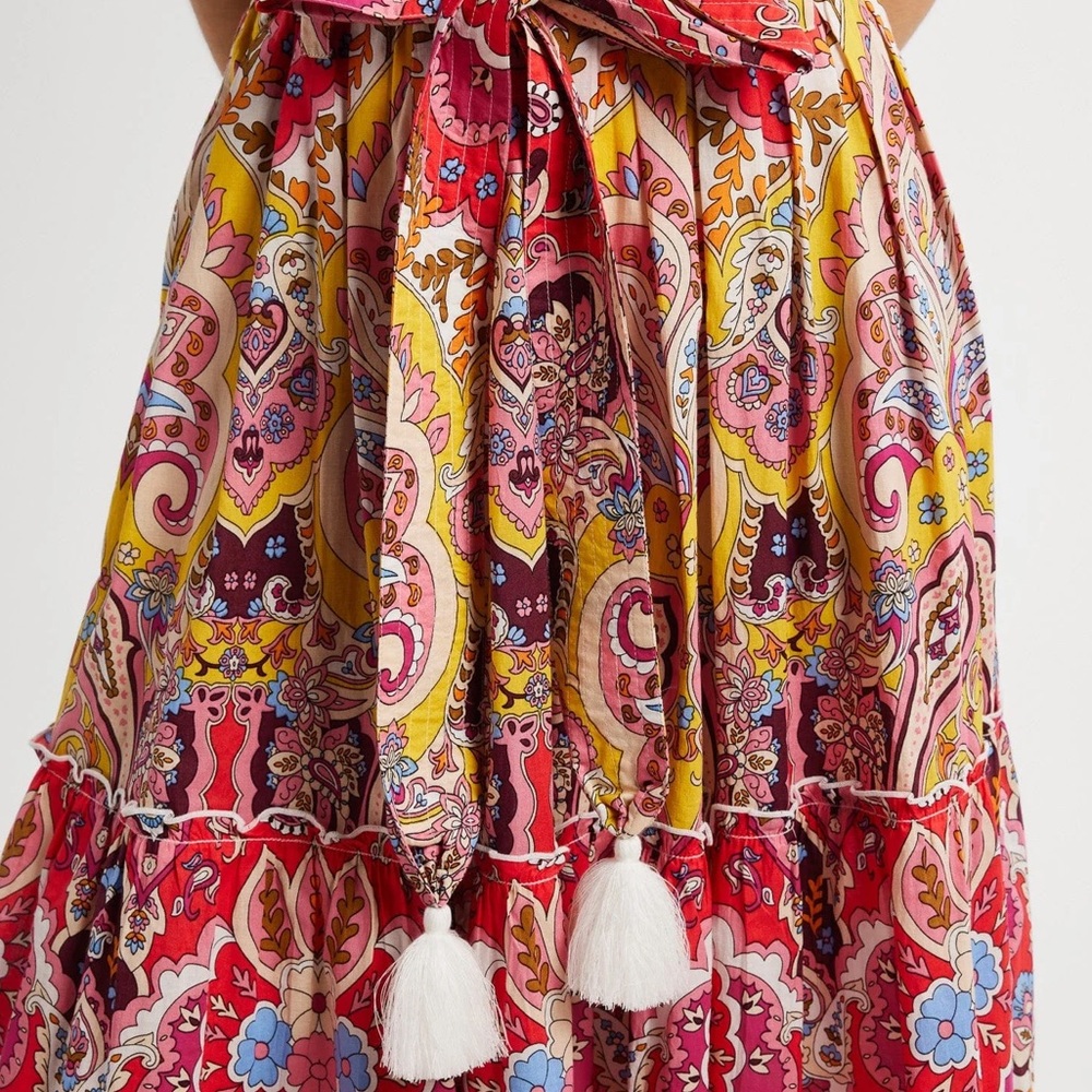 Anthropologie Mille Françoise Zanzibar Midi Skirt | Bright Floral Boho Skirt - Picture 9 of 16